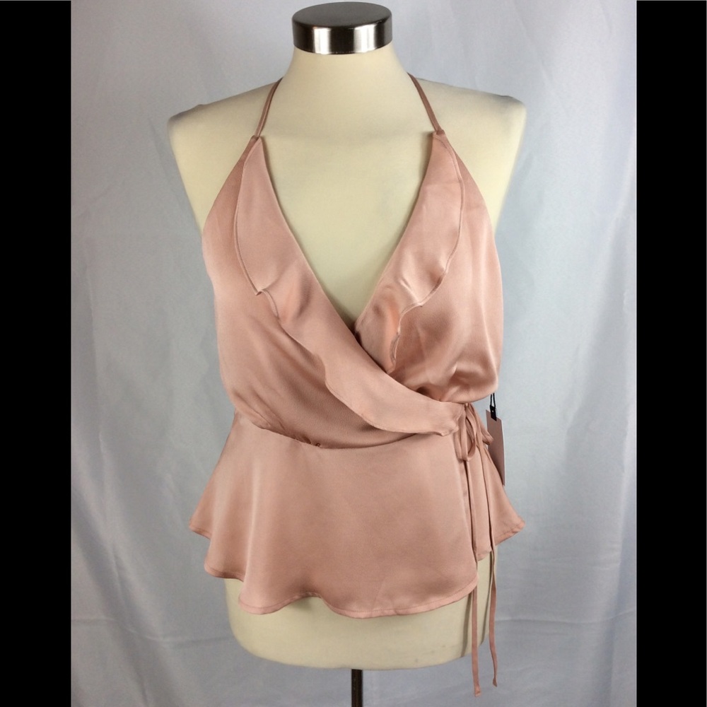 ASTR the Label sleeveless ruffle tie wrap top. - Picture 1 of 3